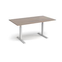 Elev8 Touch boardroom table 1800mm x 1000mm - silver frame, Barcelona walnut top