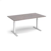 Elev8 Touch boardroom table 1800mm x 1000mm - silver frame, grey oak top