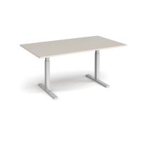 Elev8 Touch boardroom table 1800mm x 1000mm - silver frame, light grey top