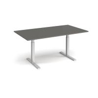 Elev8 Touch boardroom table 1800mm x 1000mm - silver frame, onyx grey top