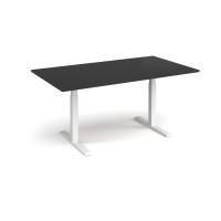 Elev8 Touch boardroom table 1800mm x 1000mm - white frame, black top