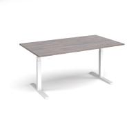 Elev8 Touch boardroom table 1800mm x 1000mm - white frame, grey oak top