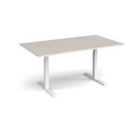 Elev8 Touch boardroom table 1800mm x 1000mm - white frame, light grey top