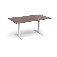 Elev8 Touch boardroom table 1800mm x 1000mm - white frame, walnut top