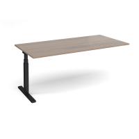 Elev8 Touch boardroom table add on unit 2000mm x 1000mm - black frame, Barcelona walnut top