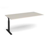 Elev8 Touch boardroom table add on unit 2000mm x 1000mm - black frame, light grey top