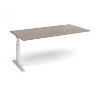 Elev8 Touch boardroom table add on unit 2000mm x 1000mm - silver frame, Barcelona walnut top