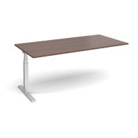 Elev8 Touch boardroom table add on unit 2000mm x 1000mm - silver frame, walnut top
