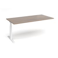 Elev8 Touch boardroom table add on unit 2000mm x 1000mm - white frame, Barcelona walnut top