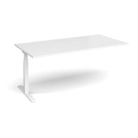 Elev8 Touch boardroom table add on unit 2000mm x 1000mm - white frame, white top