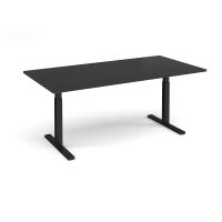 Elev8 Touch boardroom table 2000mm x 1000mm - black frame, black top