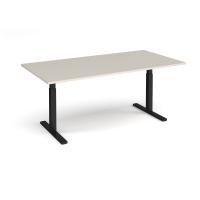 Elev8 Touch boardroom table 2000mm x 1000mm - black frame, light grey top
