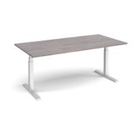 Elev8 Touch boardroom table 2000mm x 1000mm - silver frame, grey oak top