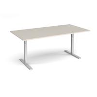 Elev8 Touch boardroom table 2000mm x 1000mm - silver frame, light grey top