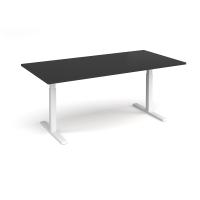 Elev8 Touch boardroom table 2000mm x 1000mm - white frame, black top