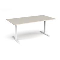 Elev8 Touch boardroom table 2000mm x 1000mm - white frame, light grey top