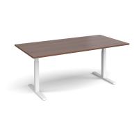Elev8 Touch boardroom table 2000mm x 1000mm - white frame, walnut top