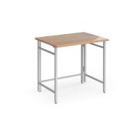 Fuji home office workstation 800mm x 600mm with folding legs – Beech with silver frame