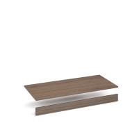 Flux top and plinth finishing panels for triple locker units 1200mm wide - barcelona walnut