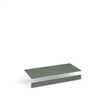 Flux top and plinth finishing panels for triple locker units 1200mm wide - reed green
