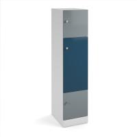 Flux 1700mm high lockers with three doors (larger middle door) - cam lock