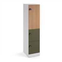 Flux 1700mm high lockers with three doors (larger upper door) - mechanical lock