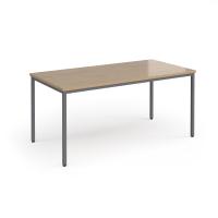 Flexi 25 rectangular table with graphite frame 1600mm x 800mm - Kendal Oak