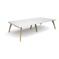 Fuze rectangular boardroom table 3200mm x 1600mm - white frame, white top
