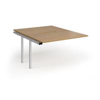 Connex Goal-Post 1200 x 1600 x 725mm Back to Back Add On Bay - Silver Frame / Oak Top