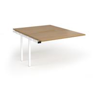 Connex Goal-Post 1200 x 1600 x 725mm Back to Back Add On Bay - White Frame / Oak Top