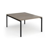 Connex Goal-Post 1200 x 1600 x 725mm Back to Back Desk (2 x 1200mm) - Black Frame / Nebraska Oak Top