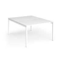 Connex Goal-Post 1200 x 1600 x 725mm Back to Back Desk (2 x 1200mm) - White Frame / White Top