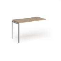 Connex Goal-Post 1200 x 600 x 725mm Single Add On Bay - Silver Frame / Kendal Oak Top
