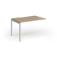 Connex Goal-Post 1200 x 800 x 725mm Single Add On Bay - Silver Frame / Kendal Oak Top