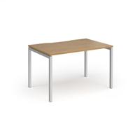 Connex Goal-Post 1200 x 800 x 725mm Single Desk - Silver Frame / Oak Top