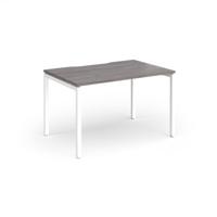 Connex Goal-Post 1200 x 800 x 725mm Single Desk - White Frame / Grey Oak Top