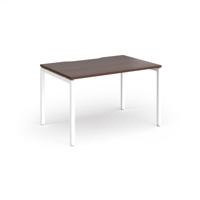 Connex Goal-Post 1200 x 800 x 725mm Single Desk - White Frame / Walnut Top