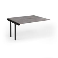 Connex Goal-Post 1400 x 1200 x 725mm Back to Back Add On Bay - Black Frame / Grey Oak Top