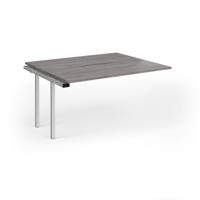 Connex Goal-Post 1400 x 1200 x 725mm Back to Back Add On Bay - Silver Frame / Grey Oak Top