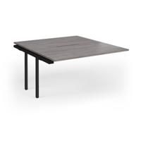 Connex Goal-Post 1400 x 1600 x 725mm Back to Back Add On Bay - Black Frame / Grey Oak Top
