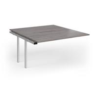 Connex Goal-Post 1400 x 1600 x 725mm Back to Back Add On Bay - Silver Frame / Grey Oak Top