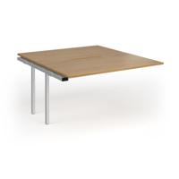 Connex Goal-Post 1400 x 1600 x 725mm Back to Back Add On Bay - Silver Frame / Oak Top