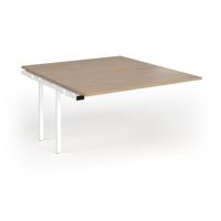 Connex Goal-Post 1400 x 1600 x 725mm Back to Back Add On Bay - White Frame / Kendal Oak Top