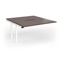 Connex Goal-Post 1400 x 1600 x 725mm Back to Back Add On Bay - White Frame / Walnut Top
