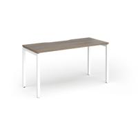 Connex Goal-Post 1400 x 600 x 725mm Single Desk - White Frame / Nebraska Oak Top