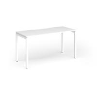 Connex Goal-Post 1400 x 600 x 725mm Single Desk - White Frame / White Top