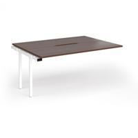 Connex Goal-Post 1600 x 1200 x 725mm Back to Back Add On Bay - White Frame / Walnut Top