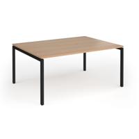 Connex Goal-Post 1600 x 1200 x 725mm Back to Back Desk (2 x 1600mm) - Black Frame / Beech Top