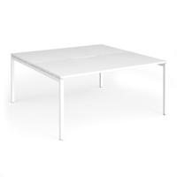 Connex Goal-Post 1600 x 1600 x 725mm Back to Back Desk (2 x 1600mm) - White Frame / White Top