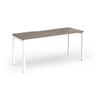 Connex Goal-Post 1600 x 600 x 725mm Single Desk - White Frame / Nebraska Oak Top